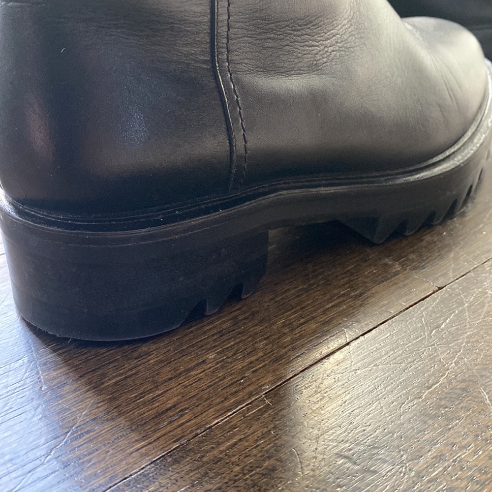 Tamara Mellon Easy Rider Mid Calf 35 Leather Black Boots Size 37.5 - Picture 2 of 11